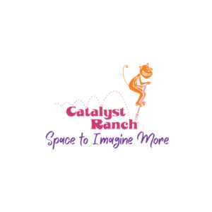 Catalyst Ranch logo showing an illustration of a smiling monkey hopping on a pogo stock